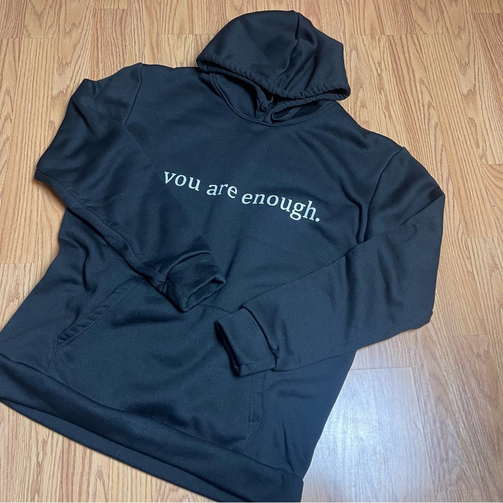 Black Hoodie with Motivational Print
